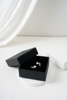 Boîte à bijoux en carton rigide avec couvercle et base, personnalisable avec logo, pour cadeau de demoiselle d'honneur, emballage de bijoux de fiançailles, vente en gros