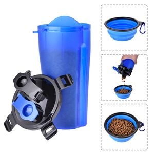 Independent Chamber Design Contain Food And Water Same Time Collapsible Dog Bowl Pet Water Bottle Portable - Product Image 4