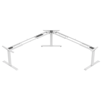 Table de réunion pour ordinateur portable, 3 moteurs, hauteur réglable, pied en métal, cadre de bureau électrique debout en forme de l