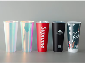 500ml 700ml arc-en-ciel pp tasse personnalisée personnalisée <span class=keywords><strong>Bobe</strong></span> lait thé tasse à café jetable 16oz 20oz 32oz tasse en plastique avec couvercle - Product Image 6