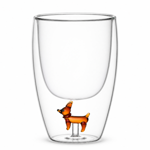 <span class=keywords><strong>Mug</strong></span> en verre à double paroi isolé avec figurine de chien <span class=keywords><strong>Corgi</strong></span> mignon à l'intérieur, 350 ml, tasse à café ou à thé originale, verrerie transparente, cadeau - Product Image 1