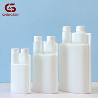 Nouvelle conception – Bouteilles en plastique à double col de 32 oz, 16 oz, 8 oz, 4 oz, forme carrée, graduées, avec bouchon à vis hermétique