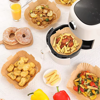 Papiers de cuisson pour friteuse à air chaud, résistants à la graisse et à l'eau, compatibles four, écologiques, jetables, marron, pour gâteaux et pizzas