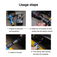 Adaptateur universel pour cric ciseaux de voiture, prise de clé à chocs 1/2 pouce, outil de démontage de pneus à économie d'effort avec tige de liaison pour perceuse