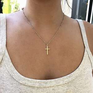 Chic Stainless Steel <b>Cross</b> <b>Necklace</b> <b>for</b> <b>Women</b> Adjustable Chain Daily Wear Valentine Birthday Gift - Product Image 4