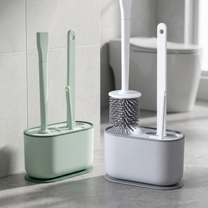 Juego de Escobilla y Soporte para Inodoro de Plástico Verde Moderno y Duradero, en Oferta - Product Image 3