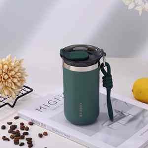 Double-walled Stainless Steel Vacuum Coffee <b>Mug</b> with Leak-Proof <b>Lid</b> Large Capacity & Portable Design - Product Image 4