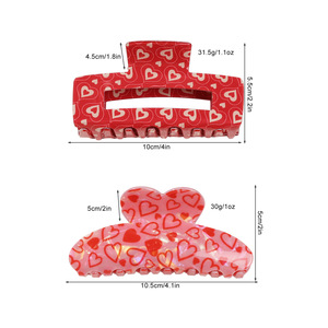 Ngày Valentine Acrylic Tim Claw <span class=keywords><strong>Clip</strong></span> Trở Lại Của Đầu Tóc Phụ Kiện Tóc <span class=keywords><strong>Clip</strong></span> Hàn Quốc Phong Cách Vuông Ngọt Ngào Thanh Lịch Thời Trang Đồ Trang Sức - Product Image 5