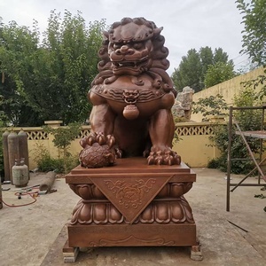 Sculpture de <span class=keywords><strong>lion</strong></span> en bronze grandeur nature sur mesure, coulée dans le Hebei, Chine, pour la décoration d'entrée extérieure - Product Image 6