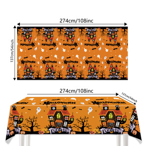 Halloween <b>Tablecloth</b> <b>Rectangle</b> Reusable Party Decoration for Halloween Celebration - Product Image 4