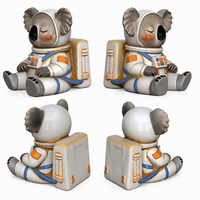 Urne funéraire personnalisée en céramique Koala Astronaute, pot de crémation minimaliste, fournitures funéraires commémoratives OEM ODM