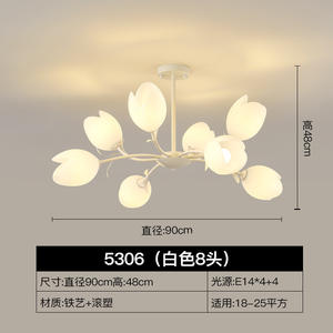 Lámpara de Techo LED de Estilo Moderno AB con Base de Aluminio y Flores Naturales, para Dormitorio, Comedor, Estudio, Iluminación Confortable - Product Image 6