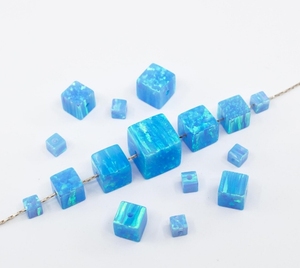 Bán buôn 3mm 4mm 5mm 6mm Cube Opal hạt/op26 ánh sáng màu xanh màu vuông Opal hạt/Loose Spacer hạt cho vòng đeo tay tự làm - Product Image 6