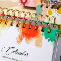 Nouveau produit calendriers mensuels en gros personnalisé CMJN pleines couleurs 365 jours calendrier de l'avent de bureau calendrier d'impression de table