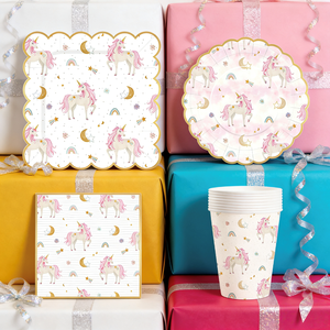 DAMAI Fête à thème Licorne pour Enfants – Fournitures d'Anniversaire Rose Cerise – Vaisselle Jetable Licorne : Serviettes, Gobelets, Assiettes - Product Image 3