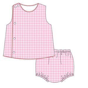 Conjunto de <span class=keywords><strong>Pañales</strong></span> para Bebé Personalizados en Azul y Rosa con Ribete de Picot, Monograma y Diseño de Algodón Tejido, 2 Piezas - Product Image 4