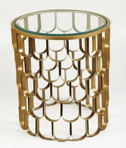 Ensemble de table basse en laiton, cylindre rond en métal martelé Unique, meubles de maison pour le salon et le hall - Product Image 2