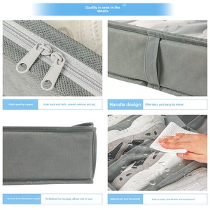 Boîte de <span class=keywords><strong>rangement</strong></span> multifonctionnelle <span class=keywords><strong>sous</strong></span> le <span class=keywords><strong>lit</strong></span>, 12 compartiments, séparateur transparent, pliable, anti-poussière, boîte de <span class=keywords><strong>rangement</strong></span> pour <span class=keywords><strong>chaussures</strong></span> - Product Image 6