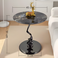 Table basse moderne de luxe en pierre frittée avec structure en fer, couleur personnalisable, mobilier de salon durable