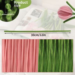 K-Style Tulip Pipe Cleaner <b>Box</b> Complete DIY Set with 100 Pink100 Green Stems Pearl Accents Greeting <b>Card</b> All Extras - Product Image 3