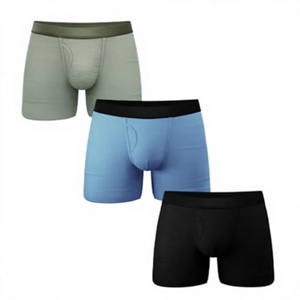 Caleçons Boxers Classiques en Polyester et Spandex pour Hommes – Tricotés, Respirants, Écologiques, Séchage Rapide, Motif Uni - Product Image 1