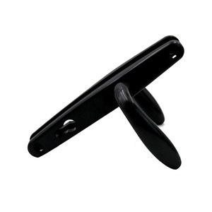 Poignée de <span class=keywords><strong>porte</strong></span> extérieure silencieuse en aluminium anodisé mat imperméable <span class=keywords><strong>pour</strong></span> chambre à coucher, 85 mm, noire, minimaliste, avec serrure, <span class=keywords><strong>pour</strong></span> <span class=keywords><strong>porte</strong></span> intérieure en <span class=keywords><strong>PVC</strong></span> - Product Image 1