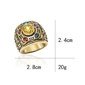 Film super-héros Infinity <span class=keywords><strong>War</strong></span> <span class=keywords><strong>Ring</strong></span> Vintage Bronze strass bague pour femmes hommes taille 8 9 10 11 12 - Product Image 3