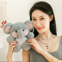 Peluche Adorable Éléphant Dessin Animé Super Doux, Jouet Réconfortant Rembourré en Coton PP, Lavable, Cadeau Saint-Valentin