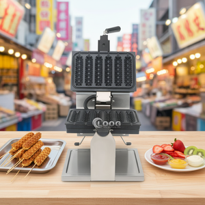 Machine professionnelle électrique en acier inoxydable pour gaufres croustillantes de type corn dog sur bâtonnet, 6 bâtonnets, <span class=keywords><strong>prix</strong></span> de la machine à gaufres hot-dog commerciale - Product Image 4