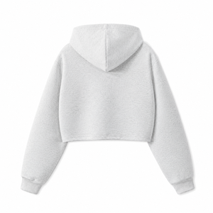Sweat à capuche zippé court personnalisé avec broderie pour homme, veste polaire oversize grise en polyester/coton, streetwear OEM pour l'automne - Product Image 4