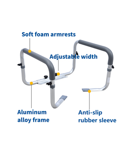 Cadre <span class=keywords><strong>de</strong></span> soutien pour toilettes portable, réglable, léger, robuste et antidérapant, une barre <span class=keywords><strong>de</strong></span> sécurité pour les personnes âgées, à domicile et à l'hôpital - Product Image 3