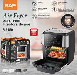 <span class=keywords><strong>Friggitrice</strong></span> <span class=keywords><strong>ad</strong></span> <span class=keywords><strong>Aria</strong></span> 12L 2000W con Touch Screen, Riscaldamento Rapido 80-200°C, Circolazione <span class=keywords><strong>Aria</strong></span> a 360°, Cottura Guidata, Basso Contenuto di Olio, Multifunzione RAF R.5150 - Product Image 3