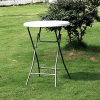 Table de bar ronde en plastique pliante de 2,66 pieds Table de cocktail