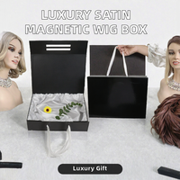 Boîte cadeau magnétique de luxe en satin pour perruques, avec logo personnalisé, en matériaux recyclés, pour usage alimentaire, emballage pliable en gros