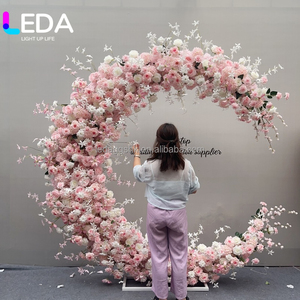 LEDA Pink Wedding Events Party <b>Decoration</b> Supply Flower Stand Flower <b>Arch</b> With Metal Stand - Product Image 1