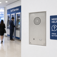 Station d'appel d'urgence publique encastrée en acier inoxydable à un bouton pour métro, rue, campus, stade, interphone
