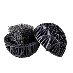 ไบโอบอลพลาสติกสีดำสำหรับ<span class=keywords><strong>ฟ</strong></span>าร์มปลาและบ่อปลาคราฟอุปกรณ์เสริมสื่อกรองพลาสติกขึ้นรูป - Product Image 1