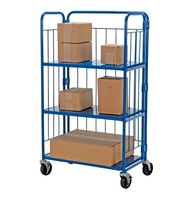 Kainan Chariot à cage roulante pour centre logistique en acier à 4 côtés avec fil pliable et cadre en Z personnalisé pour supermarché