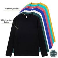 T-shirt Homme Oversize à Manches Longues en Coton Lourd 220 GSM avec Logo Personnalisé, Épaules Tombantes, Style Vintage, Impression DTG, Streetwear Vierge