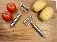 Multifunctionele, volledig roestvrijstalen groente- en fruitschiller voor aardappelen & wortelen, vaatwasmachinebestendig, geschikt voor alle soorten.