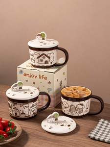 Vente en gros de tasses à café en céramique de haute qualité, <span class=keywords><strong>tasse</strong></span> à café en <span class=keywords><strong>porcelaine</strong></span> unique avec soucoupe et cuillère, ensemble pour cadeau - Product Image 3