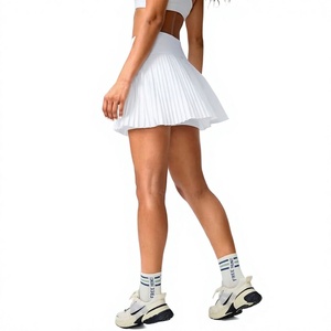 High Waist Pleated <b>White</b> Tennis <b>Skirt</b> For Women Sporty Mini <b>Skirt</b> Breathable Design All Seasons Wear - Product Image 2