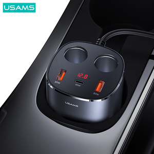 Caricabatterie da Auto USB USAMS CC151 Ricarica Rapida Adattatore Dual USB 245W <span class=keywords><strong>Presa</strong></span> <span class=keywords><strong>Accendisigari</strong></span> Accessori per Telefoni Cellulari - Product Image 5