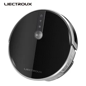 Liectroux robô aspirador de pó c30b, funciona com alexa e google assistente wi-fi, aplicativo controlado, mapa de navegação, robô limpeza a vácuo