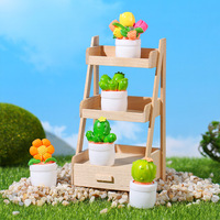 Modèle de plante miniature de cactus simulé pour maison de poupée, pot de fleurs fini, décoration de micro-paysage