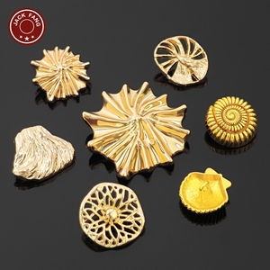 Botones Metálicos con Vástago, Botones Personalizados con Formas Irregulares, Logotipo Grabado, Botón de Zamac con Forma de Estrella de Mar para Ropa - Product Image 3