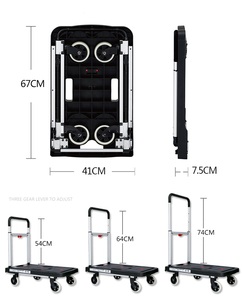 Xe Đẩy Gấp Gọn Thiết Kế Mới Xe Đẩy Bốn Bánh Im Lặng 330LB Tay Vịn Bằng Nhôm Cho Nhà Kho Siêu Thị - Product Image 5