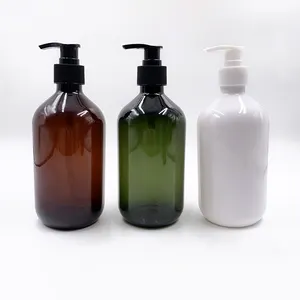 透明绿色16盎司500毫升1升洗手液分配器洗液洗发水瓶100毫升琥珀色塑料瓶带泵