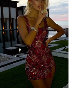 Re Mcgreen stella colorato rombo stampa Sexy Mini abito elegante con spacco elegante abito aderente festa vacanze estive sera - Product Image 3