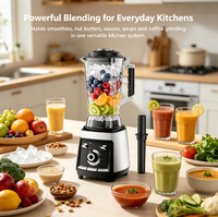 1800W Moderne Blender voor aanrechtblad, 30.000 RPM, 2L capaciteit, 5+ snelheden, fruit- en kruidenmolen, BPA-vrije kan, voor gebruik in de keuken